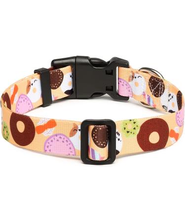 Mercano Adjustable Dog Collar - Soft Nylon Comfort for Small & Medium Dogs Puppies & Cats | Patterned Design in Cookie Beige (M) - Buy Online on GoSupps.com