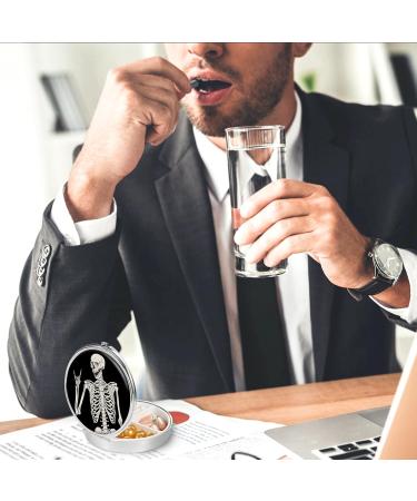 Small Skull Pill Box - Upgraded 4 Compartment Organizer for Vitamins Medications & Supplements - Travel-Friendly Design for Wallet & Pocket - Buy Online on GoSupps.com