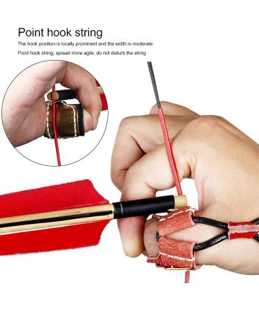 Nofaner Leather Archery Thumb and Finger Protector Guard for Traditional Bow Shooting - Red - Buy Online on GoSupps.com