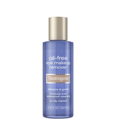 Neutrogena Oil-Free Liquid Eye Makeup Remover, Residue-Free, Non-Greasy, Gentle & Skin-Soothing Makeup Remover Solution with Aloe & Cucumber Extract for Waterproof Mascara, 5.5 fl. oz