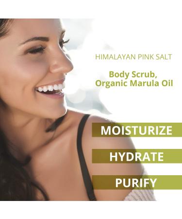 Natural Solution Himalayan Pink Salt Body Scrub with Organic Marula Essential Oil, Moisturizes and Nourishes Face and Skin, Gentle Exfoliation - 12.3 Oz - Buy Online on GoSupps.com