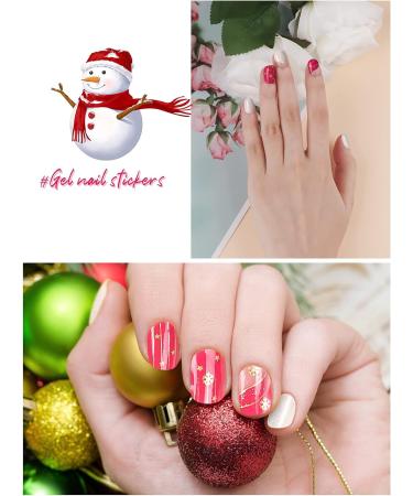 EBANKU Christmas Glitter Gel Nail Polish Strips - Long Lasting Waterproof Wraps Stickers with File Wipes & Sealing - SDTRK14 - Buy Online on GoSupps.com