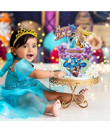 8pcs Jasmine Cake Decorations Jasmine Birthday Cake Topper Decorations with Jasmine Magic Lamp Flying Carpet Arabian Princess Party Supplies For Girls Kids Birthday Baby Shower Party Favors Purple - Buy Online on GoSupps.com