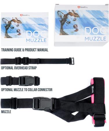 Gentle Muzzle Guard for Dogs - Prevents Biting and Unwanted Chewing Safely New Secure Comfort Fit - Soft Neoprene Padding No More Chafing Included Training Guide Helps Build Bonds with Pet (S+ Pink) Pink S+ (Pack of 1) - Buy Online on GoSupps.com