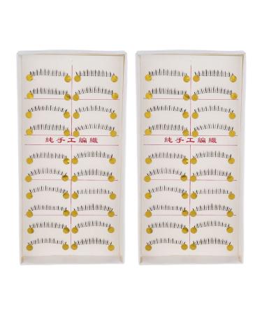 Hatem 20 Pairs Makeup Natural Lower Bottom Black Eyelashes Clear Band