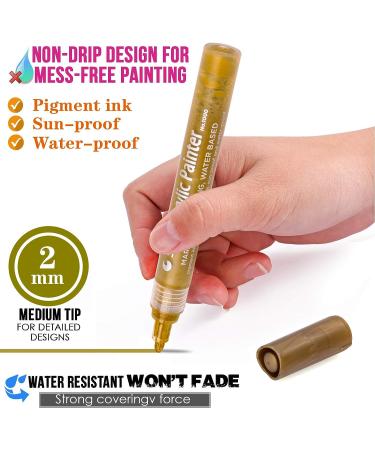 MISULOVE Acrylic Paint Pens - 12 Medium Tip Colors | Waterproof Ink for Rock, Wood, Glass, Metal & Ceramic | DIY Craft Making Supplies - Buy Online on GoSupps.com