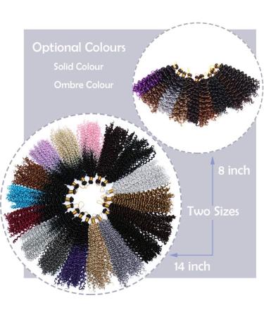 8inch Kinky Curly Braiding Hair -Black to Grey Marlybob Crochet Hair Extensions Weave Braids Synthetic Hairpiece - Buy Online on GoSupps.com