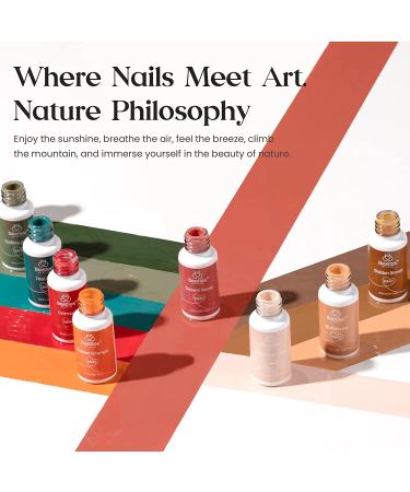 Beetles Gel Polish Halloween Nail Art Liner Set - 12Pcs White Orange Paint Brown Green Fall Colors Swirl Design with Thin Nail Art Brush - Gel Thanksgiving Gift - Buy Online on GoSupps.com