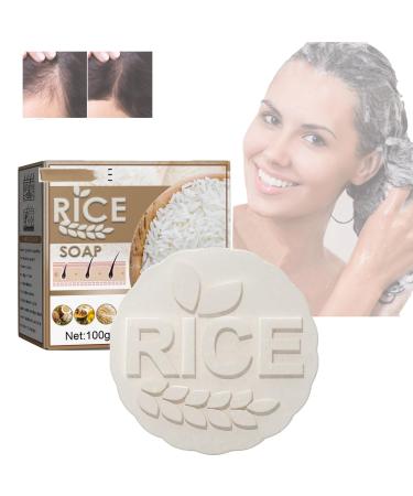 Pemarlis 100g Rice Shampoo Bar Shampoo Bar Natural Rice Soap For Thinning Hair And Hair Loss Effectively Promotes Hair Growth