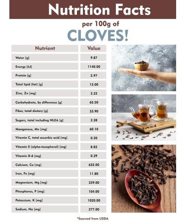 Organic Whole Cloves 2.5oz from USDA Certified Farm in Sri Lanka | Premium Quality in Resealable Pouch - Buy Online on GoSupps.com