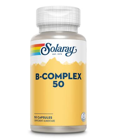 Solaray B Complex | All Vitamins of Group B Natural | High Assimilation with Plants | 50 Capsules 1 Unit (Pack of 1)