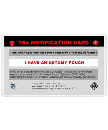 TSA Notification Card for Ostomy/Colostomy Pouch - Wallet Size | International Shipping Available - Buy Online on GoSupps.com