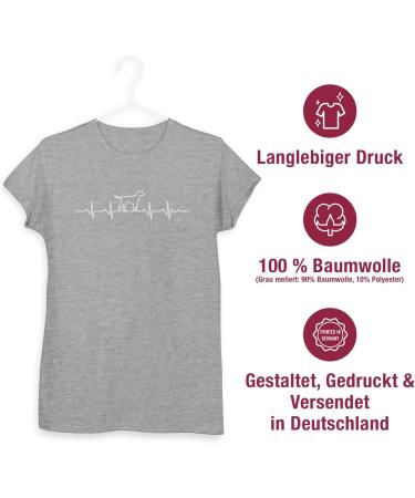 Shirtracer Women's Dog Owner Gift - Heartbeat Dog 03 T-Shirt in Grey Mottled - Perfect for Dog Lovers - Buy Online on GoSupps.com