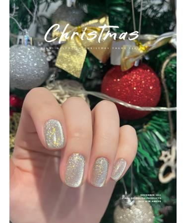 PINNI Gel Nail Polish Magnetic Cat Eye UV LED Gel Nail Lacquer Superfine Mica Aurora Platinum Glitter Winter Christmas Set Semi-permanent Soak-off Manicure Gel Nails for Salon 5ml #4 - Buy Online on GoSupps.com
