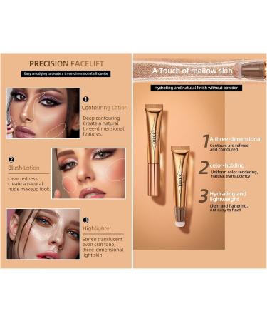 Go Ho Liquid Contour Wand - Natural Finish, Cream Contour Stick with Cushion Applicator - #01 Light Brown - Buy Online on GoSupps.com