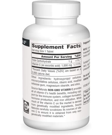 Source Naturals Non-GMO Vitamin C Tablets - 60 Count - Buy Online on GoSupps.com
