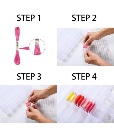 Peirich Embroidery Floss Organizer Box with 100 Bobbins and 459 Color Stickers - 24 Compartments | Floss Storage Solution - Buy Online on GoSupps.com
