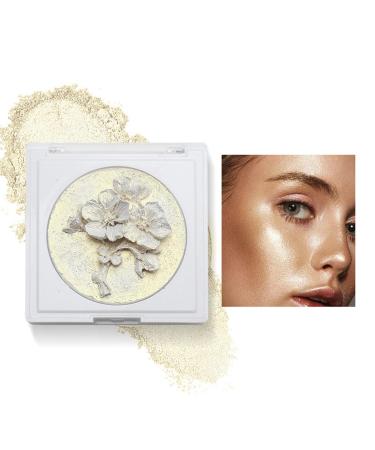 Highlighter Makeup Palette | Contour Palette Powder - 3D Plum Blossom Long-Lasting Highlighter Powder Face Highlighter Illuminator 0.7 Oz Highlight Makeup Rowces 02#