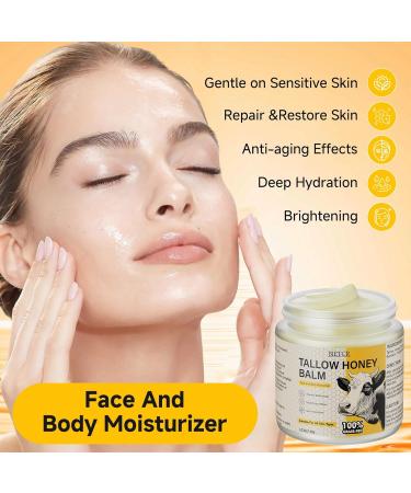 Beef Tallow for Skin,Body,Tallow Face Moisturizer for Eczema,Lip Balm,Whipped tallow honey balm,Organic Grass-Fed,All Natural Body Lotion for Women & Men,Tallow Cream Skincare,Unscented 4.2 OZ 4.23 Ounce (Pack of 1) - Buy Online on GoSupps.com