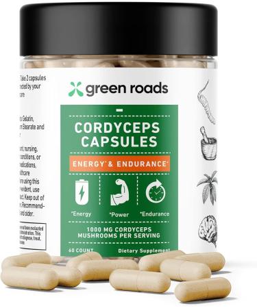 Green Roads Cordyceps Energy & Endurance Mushroom Capsules - (60ct) - Buy Online on GoSupps.com