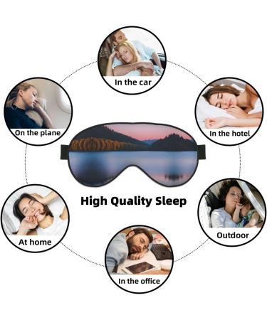 SSIMOO Lake Under Sunset Print Eye Mask | Double-Sided Soft & Light Blocking for Better Sleep Quality - Buy Online on GoSupps.com