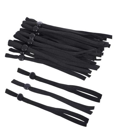 100 Pieces Black Sewing Elastic Band Cord with Adjustable Buckles, Adult Children Stretchy Face Cover Earloop Earmuff Strap String Rope for DIY Making Black 100