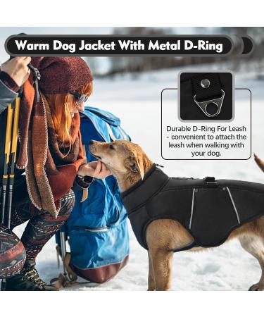 Kuoser Winter Dog Coat - Reflective Jacket for Large Dogs | 2XL XXL Black & Gray Warmth & Comfort - Buy Online on GoSupps.com