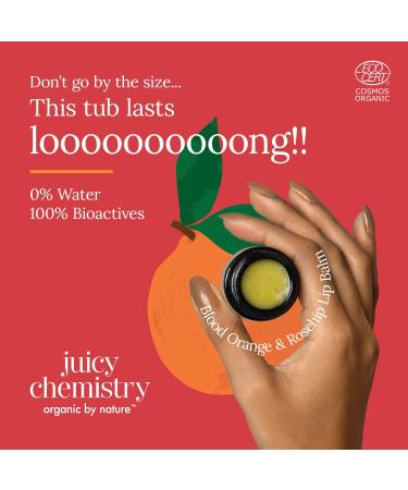 Juicy Chemistry Blood Orange & Rosehip Lip Balm 5 G |Enriched with Natural Ceramides to Hydrate Moisturise & Reduce Pigmentation|Formulated with Organic Castor Oil Jojoba Oil and Vitamin E - Buy Online on GoSupps.com
