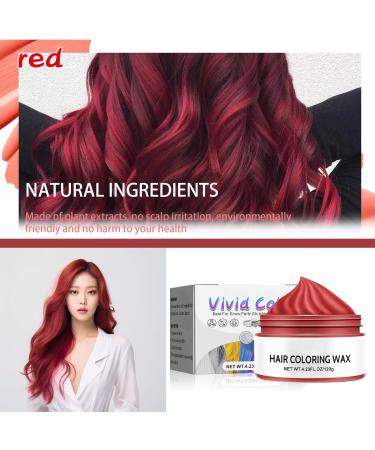 Temporary Hair Wax Colour Red Hair Dye One-time Temporary Modeling Natural Colour Wash Out Easily Hair Dye Wax for Party Cosplay DIY Halloween (Red) - Buy Online on GoSupps.com