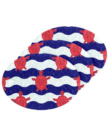 3-Pack Cleaning Kitchen Sponges Oval Red Turtle Kitchen Cellulose Dishwashing Wood Pulp Cotton