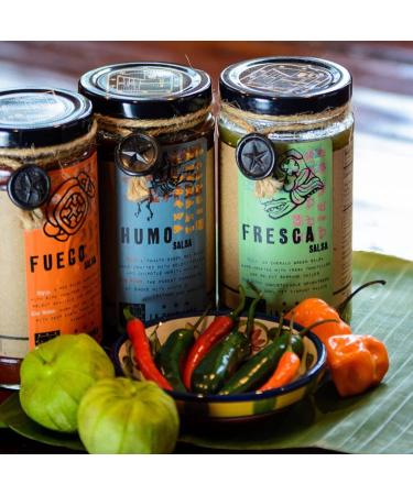 La Fundidora Mexican Medium Hot Salsa Sampler - Authentic Homemade Recipe - All Natural Ingredients - Handmade Pepper - No Preservatives - Great Gift Set (Fresca, Fuego, Humo) - Buy Online on GoSupps.com
