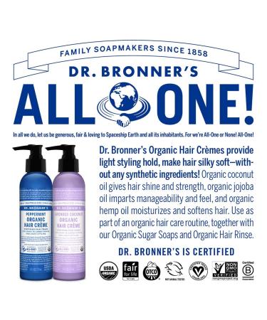 Dr. Bronner's Organic Hair Cr me Variety Pack - Lavender Coconut & Peppermint - 6 oz Leave-In Conditioner and Styling Cream | Organic Oils for Shine and Strength - Non-GMO - Buy Online on GoSupps.com