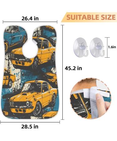 Yellow Racing Car Beard Bib Apron - Ultimate Beard Hair Catcher for Men | Perfect Father's Day & Christmas Gift for Dad & Husband - Buy Online on GoSupps.com