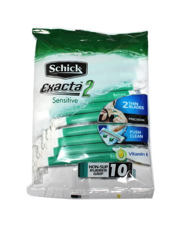 Schick Exacta2 Sensitive Disposable Razor, 10 Count (1Pack) Multicolor 10 Count (Pack of 1)