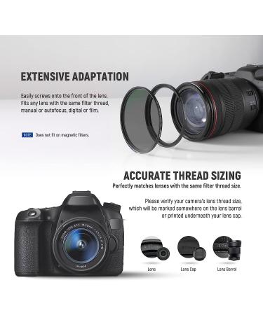 NEEWER 8PCS Step Up Rings Filter Adapter Set - Premium Anodized Aluminum Threaded Rings 49-82mm for Camera Lens - Buy Online on GoSupps.com