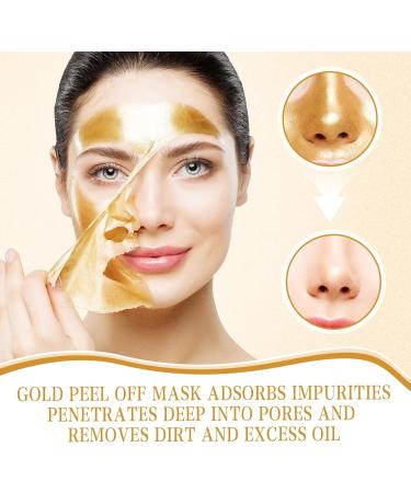 Gold Foil Peel Off Mask 98.4% Gold Mask Gold Peel off Face Mask for Moisturizing and Brighting Cleans Pores & Removes Blackhead Anti-Aging Golden Mask Reduces Fine Lines - Buy Online on GoSupps.com