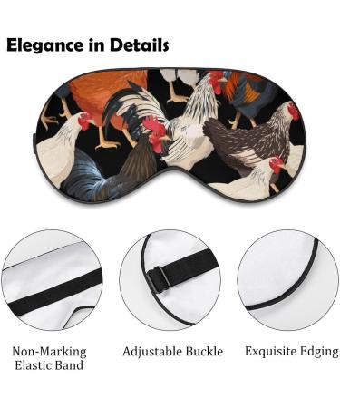 Colorful Hens Sleep Mask | Adjustable Strap Eye Cover for Sleeping and Travel | Block Light for Men and Women - Buy Online on GoSupps.com