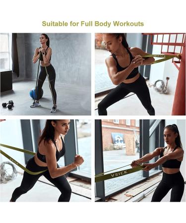 VEICK Resistance Bands Set - Pull Up Assistance & Workout Exercise Bands for Men and Women - Elastic, Power Weighted Long Bands for Stretching - Green Set of 5 - Buy Online on GoSupps.com