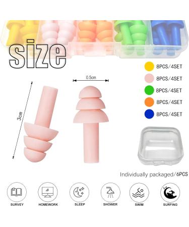 Bitefu 40pcs Silicone Earplugs - Waterproof Hearing Protection for Swimmers Sleep & Travel - 5 Colors Portable Case Included - Buy Online on GoSupps.com