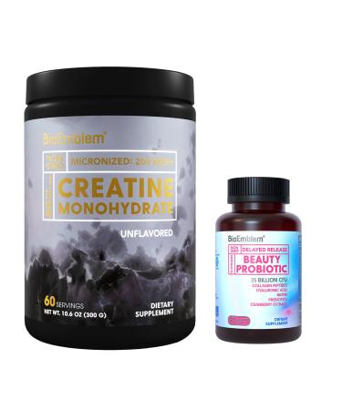 BioEmblem Beauty Probiotics for Women and Creatine Monohydrate Powder