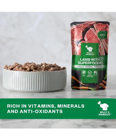 Billy & Margot Pack of 12 sachets of Lamb Food and superfood 150 g - Buy Online on GoSupps.com