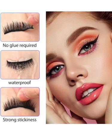 SAOTAENG Reusable Self-Adhesive Eyelashes - Stable, Easy to Apply, Waterproof, Natural Look - No Lashes or Glue Needed - 3 Pairs Pink Box - Perfect Gift for Women - Buy Online on GoSupps.com