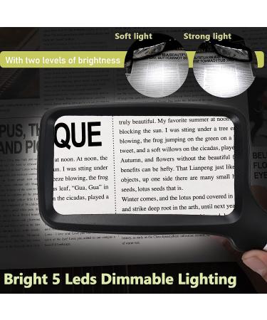 Folding Handheld Magnifying Glass with Light - 3X Large Rectangle Magnifier with Dimmable LED for Seniors and Low Vision - Ideal for Reading, Books, Newspapers - Great Gift for Macular Degeneration - Buy Online on GoSupps.com