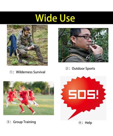Wanyi 4-Piece Emergency Signal Whistle Set - Stainless Steel 304 150dB Survival Coaching Pipes with Keychain - Ideal for Sports Referees & Outdoor Adventures - Buy Online on GoSupps.com