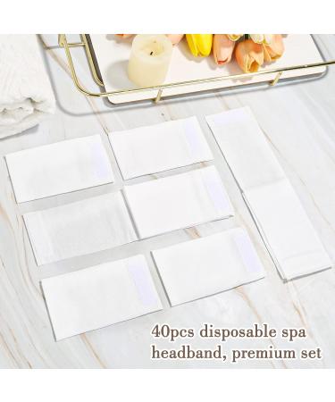 Sublaga 40 Pack Disposable Spa Headbands for Women - Esthetician Supplies for Facials - Stretch Headbands for Hair - 40pcs White - Buy Online on GoSupps.com