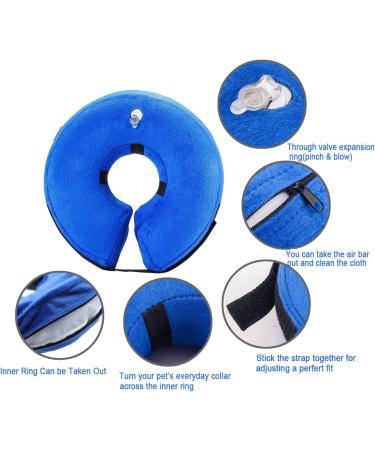 QIYADIN Soft Dog Recovery Collar | Adjustable Inflatable Pet Cone for Cats & Dogs | Prevent Biting & Scratching - Medium - Buy Online on GoSupps.com