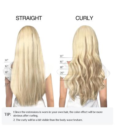 Doores Seamless Clip-In Extensions - Real Hair Light Brown Highlighted Mid-Blonde 22 Inch (55cm) 7 Pieces 110g Remy Human Hair PU Clips - Natural Look Hair Extensions - Buy Online on GoSupps.com