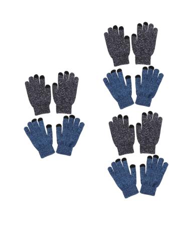 Abaodam 6 Pairs Ridding Gloves Winter Game Gloves Christmas Gloves Winter Motorcycle Gloves Hand Muffs for Men Touch Mens Cycling Gloves Nonslip Gloves Thick Gloves Knitting Running Miss