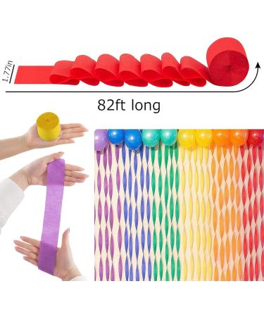 Biubee 82ft Crepe Paper Decorations - 12 Rolls in 12 Colors for Birthday, Wedding, Festival - Assorted Color Crepe Paper Decors (1.77inch) - Buy Online on GoSupps.com