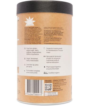 Amazonia RAW Certified Organic Vegan Protein Isolate - Digestive Enzymes Enhanced | International Shipping Available - Buy Online on GoSupps.com